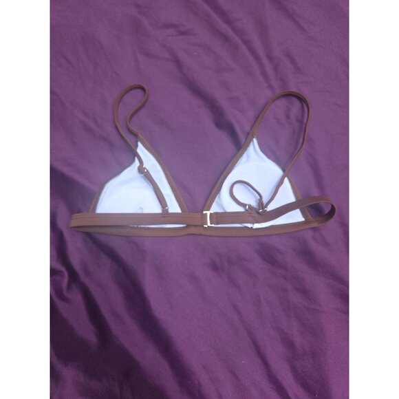 Brown Triangle Bikini Swim Top*Adjustable Straps & Back Clasp Closure *EUC*Small - Picture 2 of 3